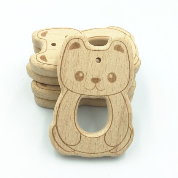 Beißring aus Holz Teddy Bear