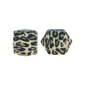 Hexagon Perlen Leopard 17mm